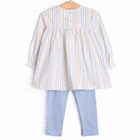 Set to Shine Stripes Legging Set, Blue