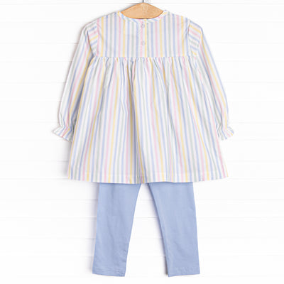 Set to Shine Stripes Legging Set, Blue