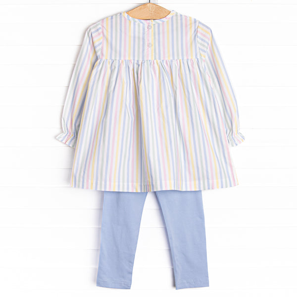Set to Shine Stripes Legging Set, Blue