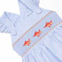 Marlin Marina Smocked Ruffle Bubble, Blue