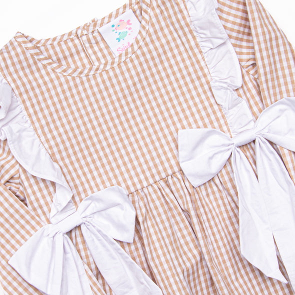Classic Caroline Legging Set, Tan Gingham