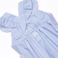 Marlin Marina Smocked Ruffle Bubble, Blue