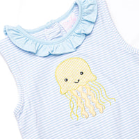 Blue Sea Stinger Applique Skirted Bubble, Blue