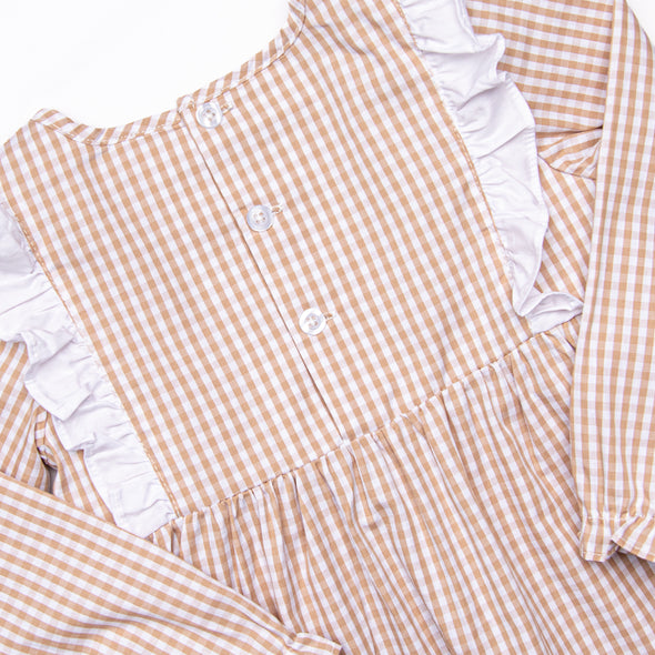 Classic Caroline Legging Set, Tan Gingham