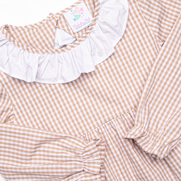 Classic Caroline Bubble, Tan Gingham