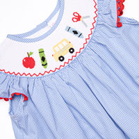 My First Day Smocked Bishop Dress, Blue