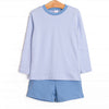 Blakely Pima Long Sleeve Short Set, Blue