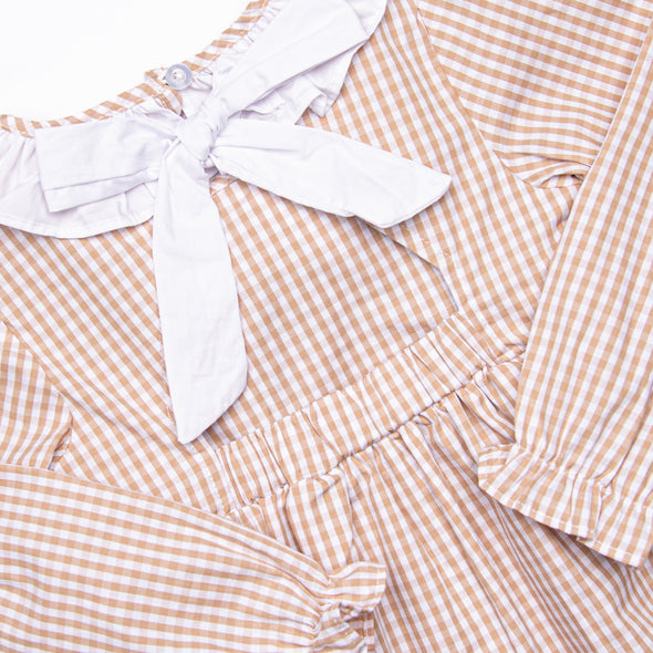 Classic Caroline Bubble, Tan Gingham