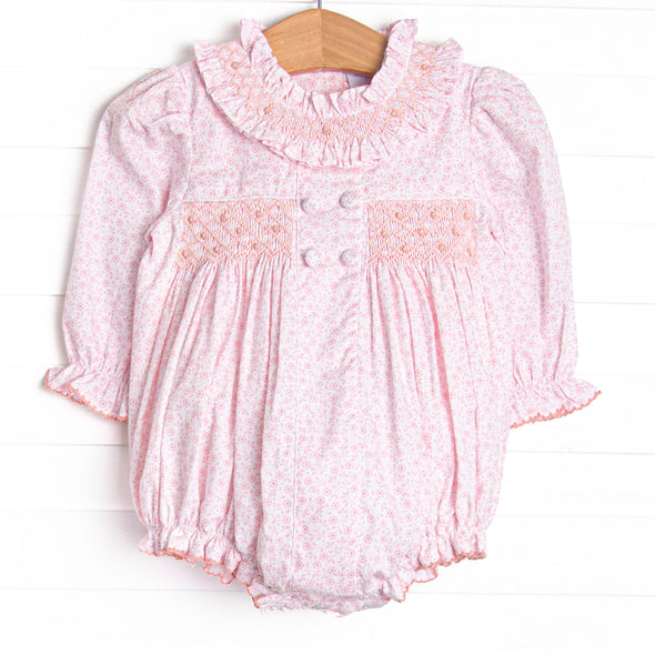 Bleu: Merritt Smocked Long Sleeve Bubble, Pink