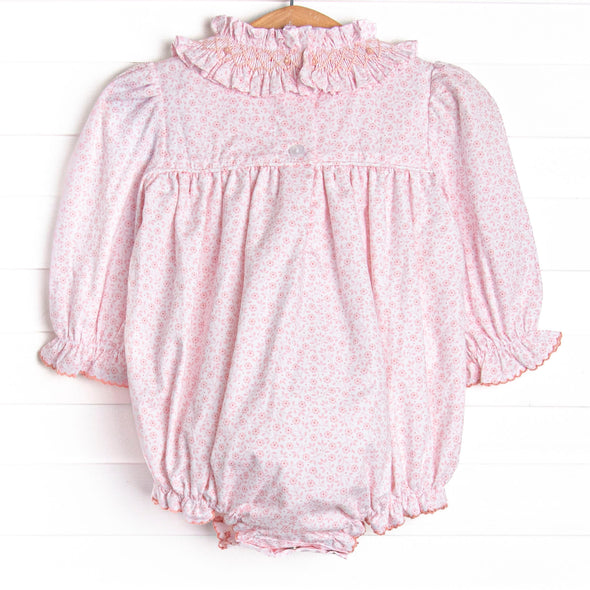 Bleu: Merritt Smocked Long Sleeve Bubble, Pink