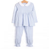 Stella Pima Pant Set, Light Blue Stripe