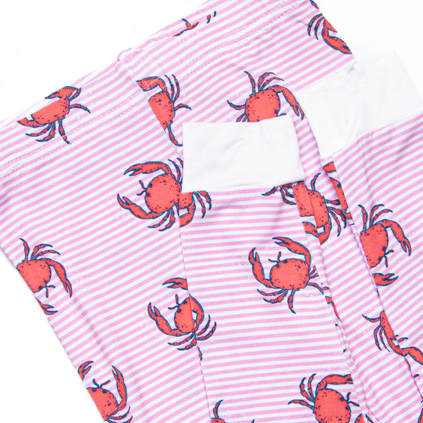 East Coast Crabs Bamboo Pajama Set, Pink