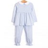 Stella Pima Pant Set, Light Blue Stripe