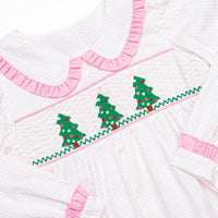 Dots and Decorations Smocked Ruffle Pant Set, Pink