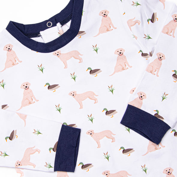 Waddles and Wags Long Romper, Navy
