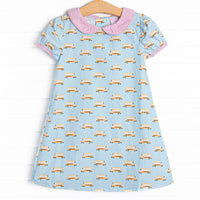 School Time Pickup Dress, Blue