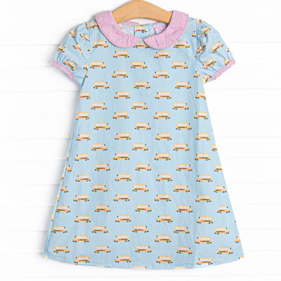 School Time Pickup Dress, Blue