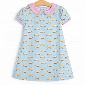 School Time Pickup Dress, Blue
