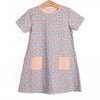 Drenched in Dahlias Pocket Dress, Blue