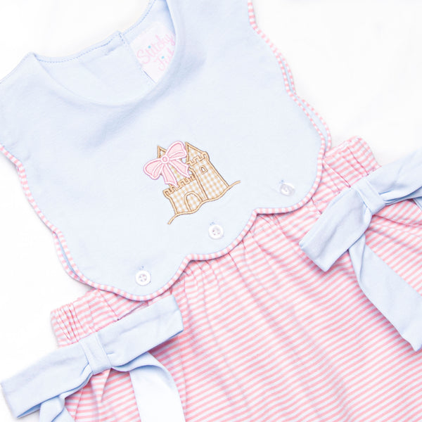 By the Sea Build Applique Side Tie Bubble, Pink