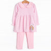 Holiday Hideaway Applique Legging Set, Pink