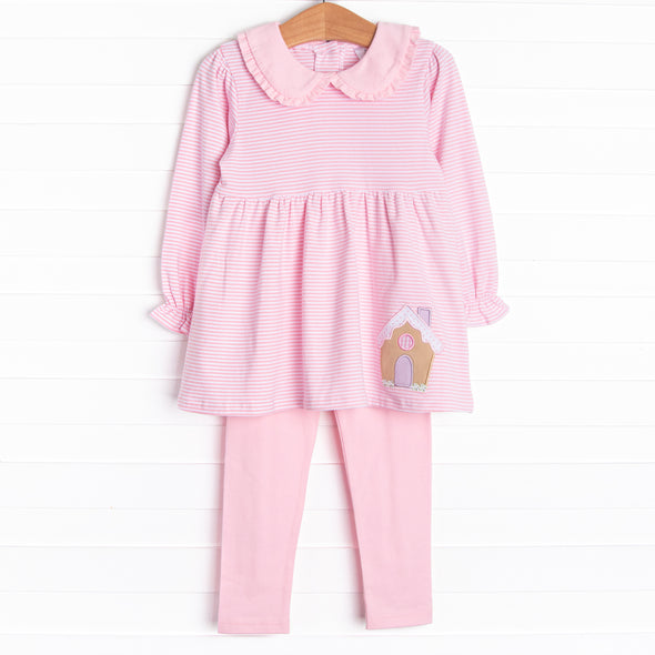 Holiday Hideaway Applique Legging Set, Pink