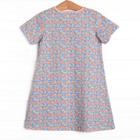 Drenched in Dahlias Pocket Dress, Blue
