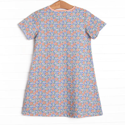 Drenched in Dahlias Pocket Dress, Blue