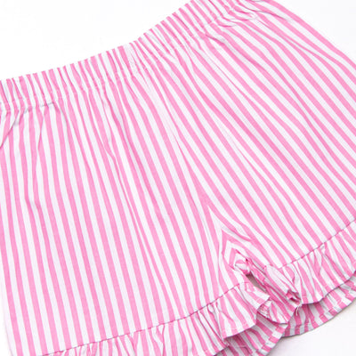 Ocean Adventure Embroidered Ruffle Short Set, Pink