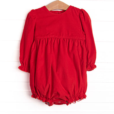 Bleu: Holly & Bows Long Sleeve Bubble, Red