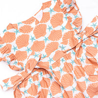 Seashore Shells Side Tie Dress, Orange