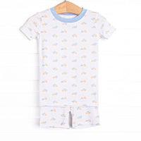Construction Crew Bamboo Pajama Short Set, Blue
