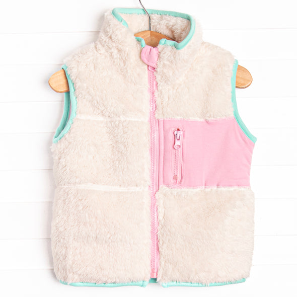 Kasey Color Block Vest, White