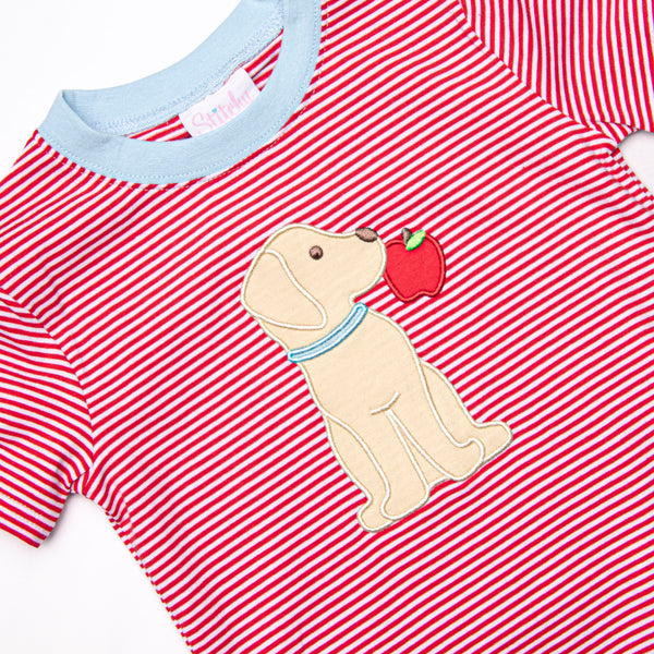 Apple Pickin' Pal Applique Short Set, Red