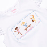 Rhythmic Routine Smocked Short Set, Blue