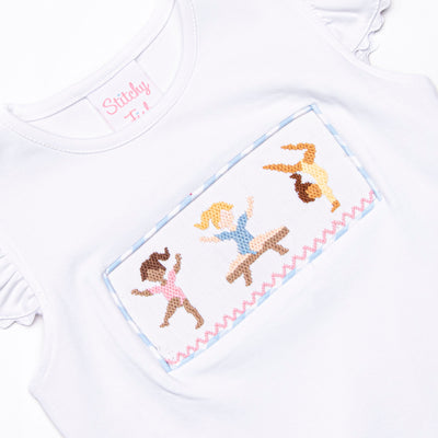 Rhythmic Routine Smocked Short Set, Blue