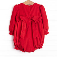 Bleu: Holly & Bows Long Sleeve Bubble, Red
