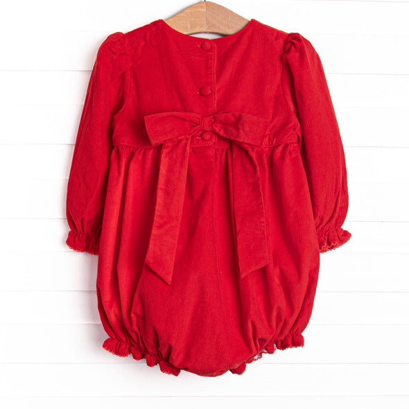 Bleu: Holly & Bows Long Sleeve Bubble, Red