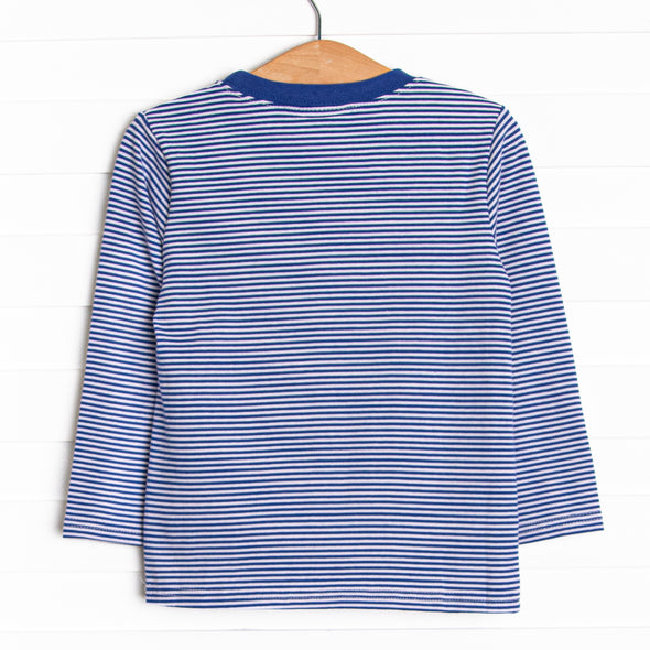 Horsin' Around Applique Top, Blue Stripe