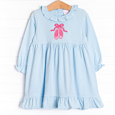On Pointe Applique Dress, Blue Stitchy Fish On Pointe Applique Dress, Blue Stitchy Fish