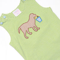 Sand Pail Pup Applique Diaper Set, Green