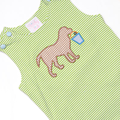Sand Pail Pup Applique Diaper Set, Green
