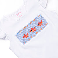 Marlin Marina Smocked Ruffle Short Set, Blue
