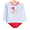 Play Ball Pup Applique Diaper Set, Red