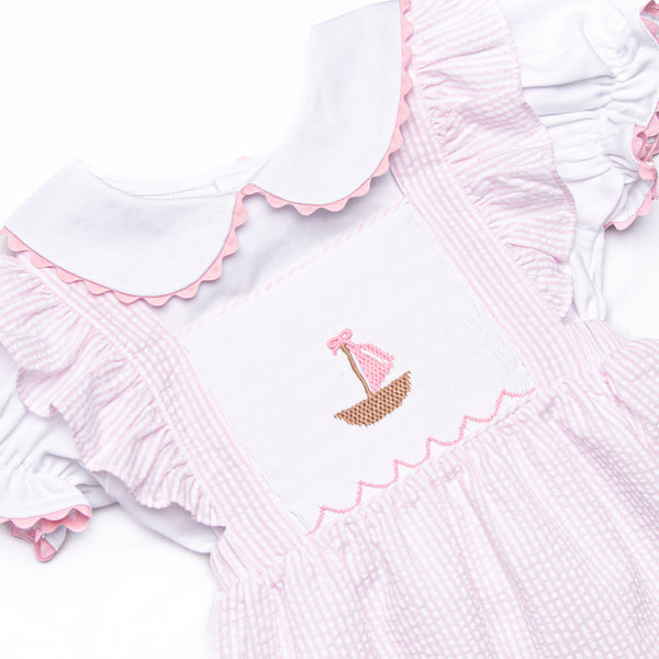 Ocean Adventure Smocked Dress Set, Pink