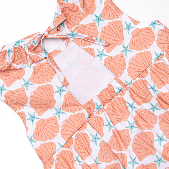 Seashore Shells Dress, Orange
