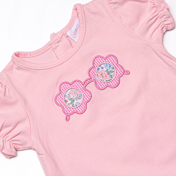 Spring Shades Applique Dress, Pink