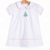 Frosted Pine Applique Dress, White