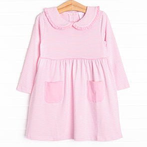Lydia Pocket Dress, Pink Stripe