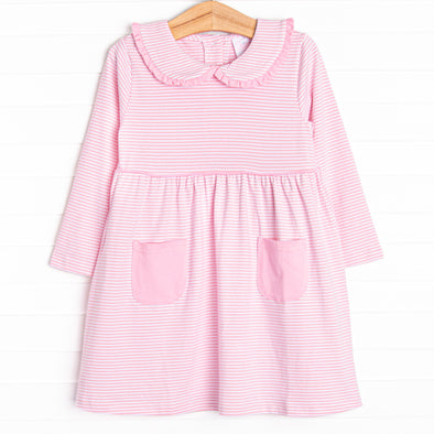 Lydia Pocket Dress, Pink Stripe